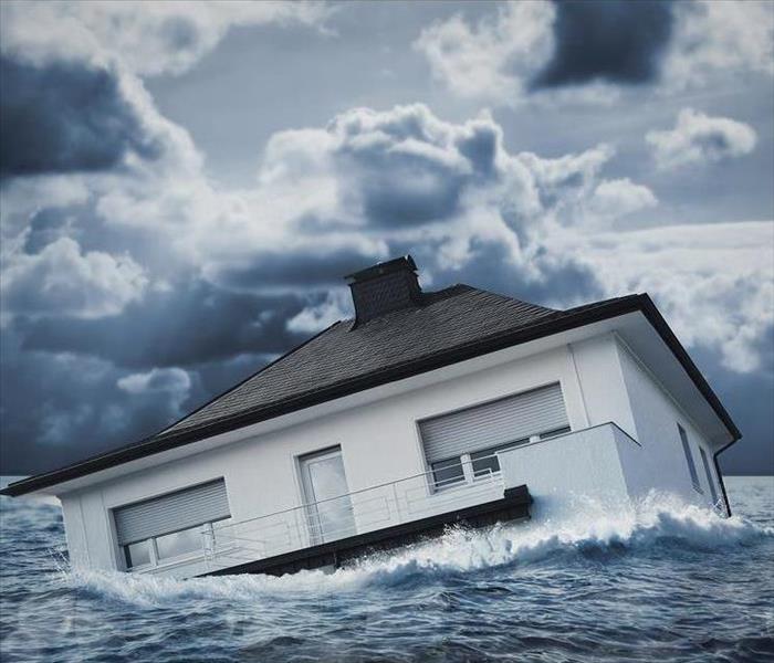 House in flood waters